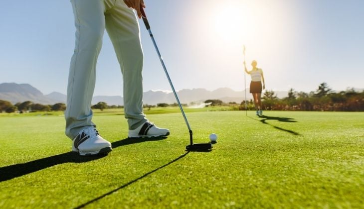 Playing golf in the Costa del Sol