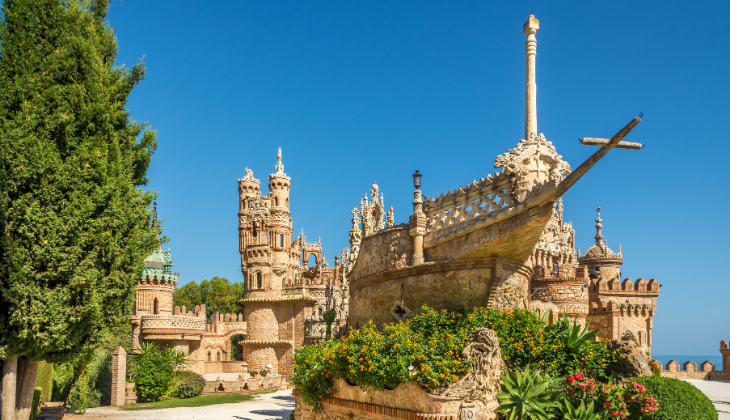 Colmenares Castle architecture. A close up image.