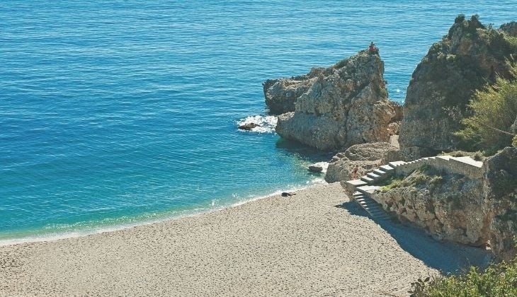 Strand blaue Flagge Costa del Sol