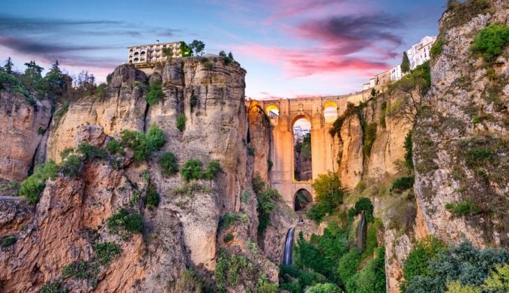 schöne Sonnenuntergänge in Tajo de Ronda in Malaga