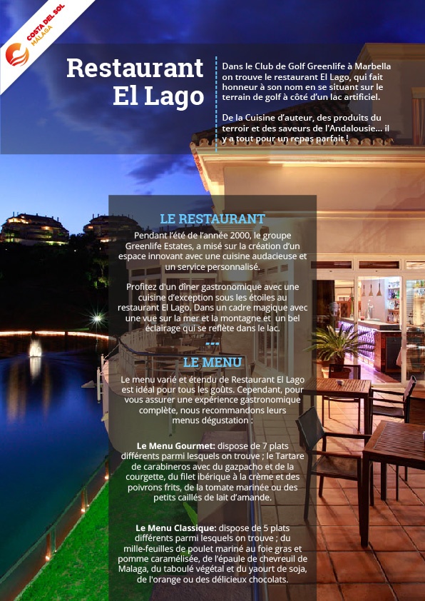 Restaurant El Lago, etoile Michelin à Marbella